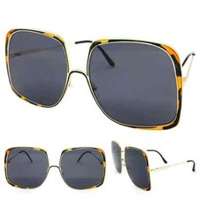 Oversized Exaggerated Funky Vintage 70's Retro Style SUN GLASSES Huge Gold Frame