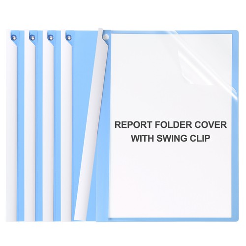 5 Pcs Report Folder Cover with Swing Clip, Blue