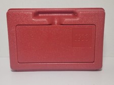 Vintage 1980s LEGO Storage Box Carrying Case Bin Red Plastic Lego Made In USA