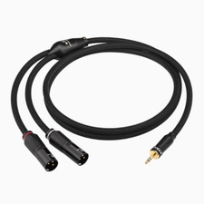 HiFi 3.5mm to 2XLR Audio Cable 6N OFC Stereo For Amplifiers Speakers Mixers