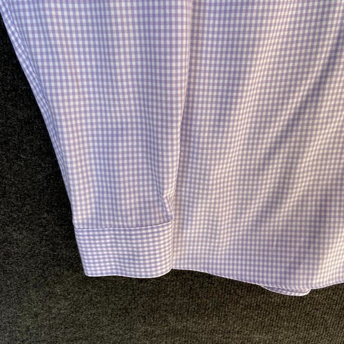 Tommy Hilfiger Mens Shirt 17 Purple Gingham Check Long Sleeve Button Up Non Iron - Picture 12 of 20