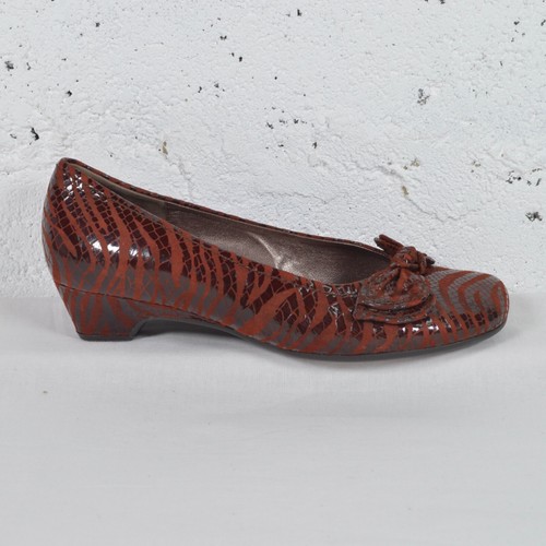Gabor Animal Print Leather Court Shoes Pumps Low Heels with Bow Women UK 4 - Picture 7 of 15