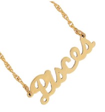 Gold Tone Script Horoscope Astrology Zodiac Sign "Pisces" Pendant Necklace 18"