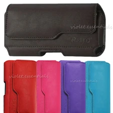 LEATHER BELT CLIP PHONE POUCH HOLSTER for APPLE iPHONE 14/14 PRO, 15/15 PRO ONLY