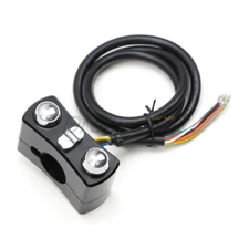 1'' Handlebar Control Switch Button Horn Turn Signal Universal for Harley Black