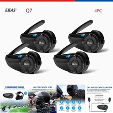 EJEAS Q7 Motorcycle Helmet Intercom Bluetooth 7 Riders CVC Reduction Headset 4PC