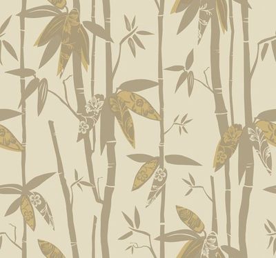 Contemporary Bamboo Stalks With Shiny Golden Leaves Wallpaper AC6090