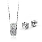 <!--F#f_0--> ITALINA 18K WHITE GOLD PLATED GENUINE AUSTRIAN CRYSTAL NECKLACE & EARRING SET <!--F/-->