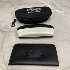 Lot of 3 different styles of eye glass cases hard large soft unisex pre owned