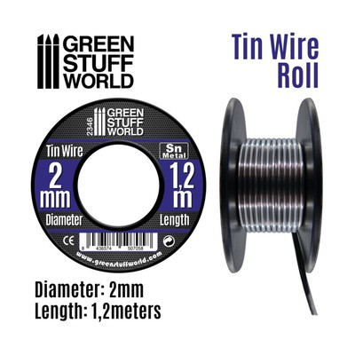 Green Stuff World Modelling Supply Tin Wire Roll - 2.0mm New