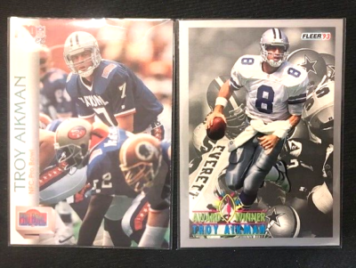 NFL - Troy Aikman 1992 Pro Set Pro Bowl & 1993 Fleer Award Winner
