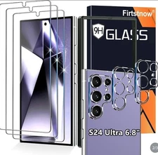 Galaxy S24 Ultra Screen & Camera Protector x3 SETS 9H Tempered Glass Clear