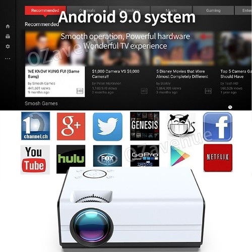 5G WiFi 4K 1080P Support Bluetooth Android Projector Outdoor Home Cinema HDMI AV - Picture 10 of 14