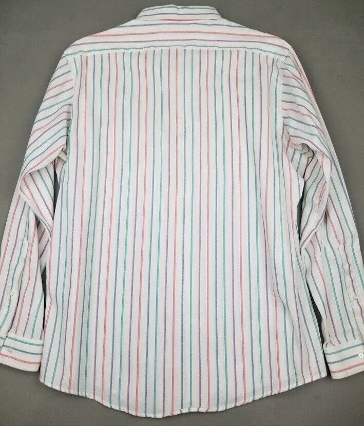 Camisa ajustada de colección Arrow Brigade para hombre 17 34/35 con botones manga larga a rayas años 80 Foto 4 de 4