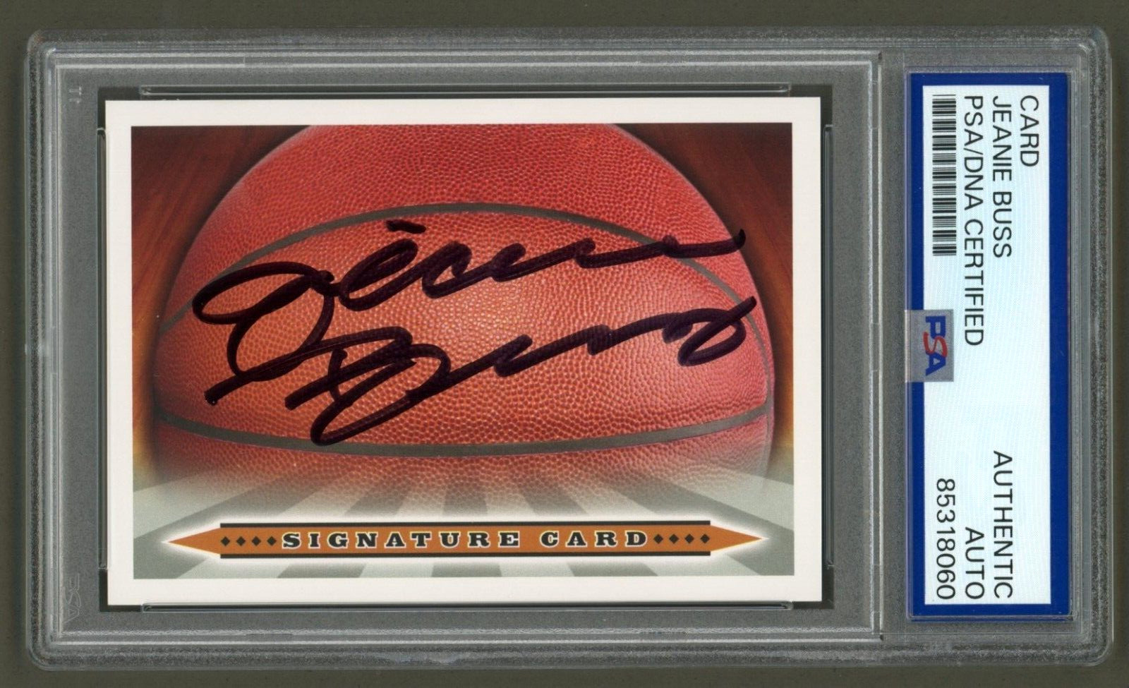 Jeanie Buss Signed Basketball Signature Card (PSA) Los Angeles Lakers Autograph