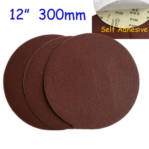 300mm Self Adhesive Sanding Discs 12" PSA Sticky Backed Pads 60 80 120