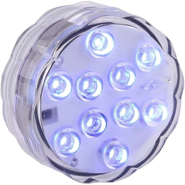 Luce per Acquario Tonda 10 LED RGB Impermeabile Con Telecomando 16 Colorazioni - Immagine 2 di 4