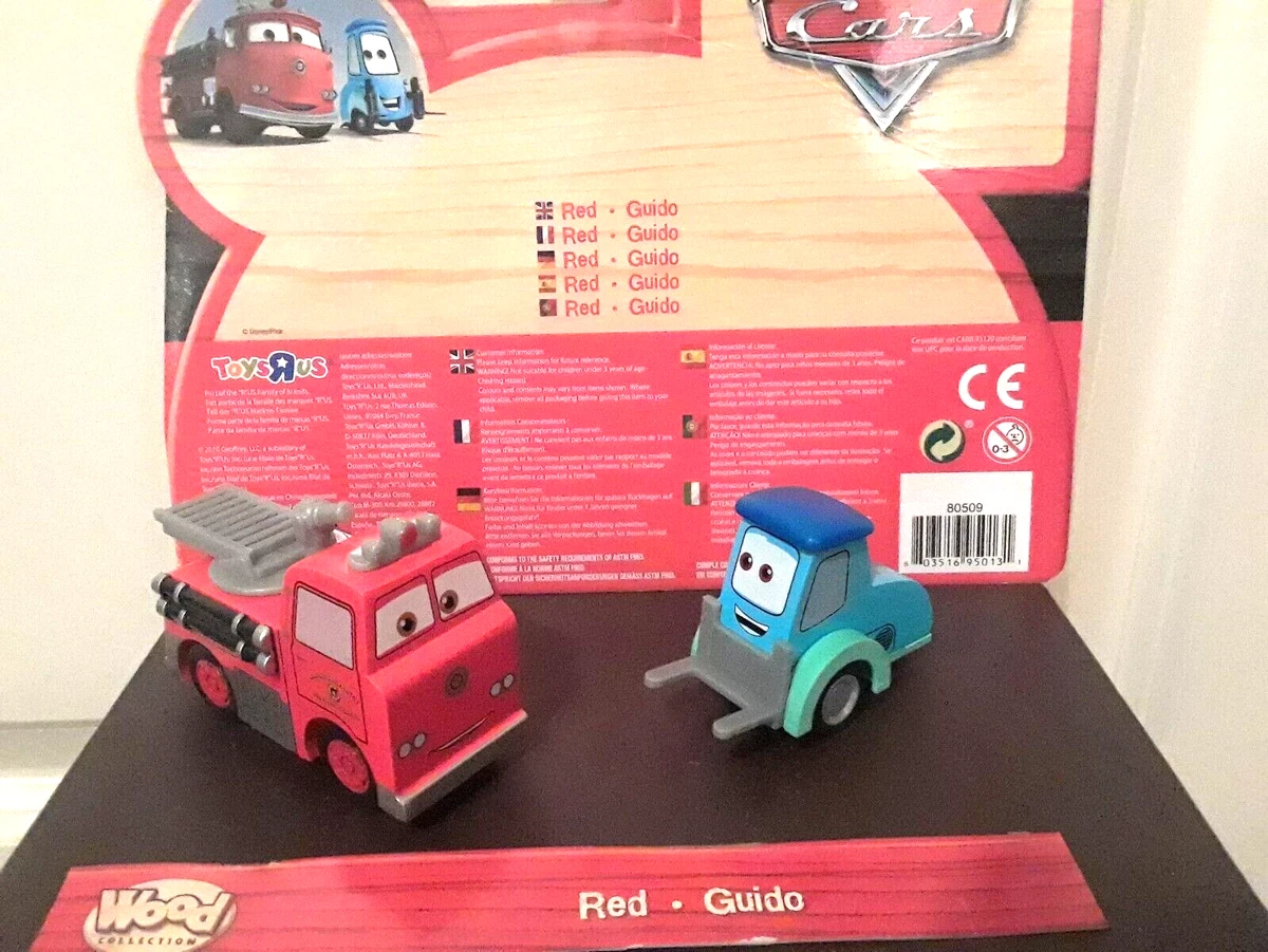 Disney Toys R Us Wooden Cars RED GUIDO NEW 2010 PARTIAL PACKAGING