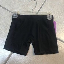 Kids Large Black Volleyball Cheer Tennis Dance Athletic Spandex Bike Shorts NWT