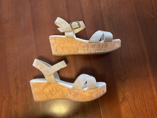 Cordani Candy Wedge Sandals EU 38 US 7 Adjustable Strap Beige Suede Italy - Picture 8 of 12