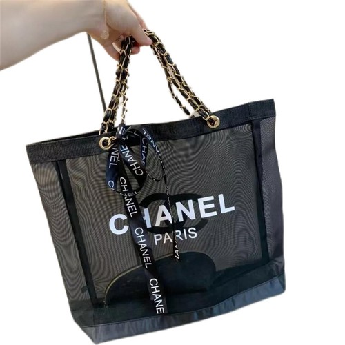 2025 Beauty Mesh Tote Bag Beach Pouch Case Storage Black Gold Gift VIP GIFT HOT!