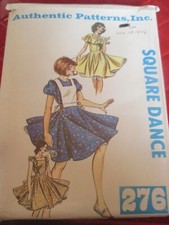 Vintage UNCUT Authentic Pattern SQUARE DANCING DRESS Sewing PATTERN - 1970's-276