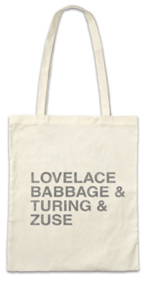 Lovelace & Babbage & Turing & Zuse Stofftasche Einkaufstasche Adventures of Fun