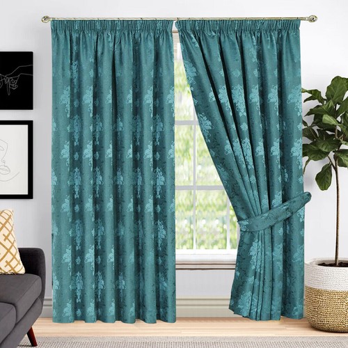 Fully Lined Pencil Pleat Luxury Jacquard Ready-Made Virginia Curtain (Pair)* - Picture 57 of 73