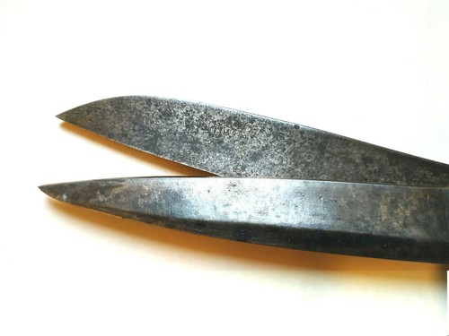 Tijeras de coser de hierro 12 4/8" o 32,0 cm, de principios de 1800, otomanas, hechas a mano - Imagen 4 de 10