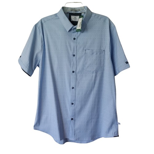 Frye Men's Miles Short Sleeve Button up Shirt, Diamond Jacquard