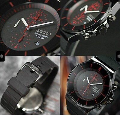 Seiko Chronograph 100m Rubber Band Men's Watch SNDD61P1 | eBay