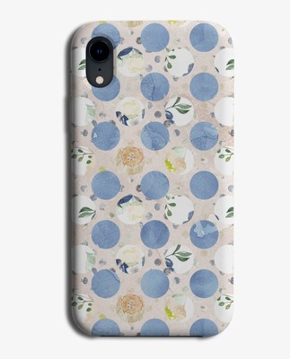 Blau fruchtig Tupfenmuster Handyhülle Abdeckung Blumenmuster Blume weiß Punkte E886 