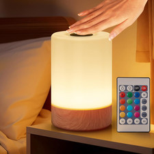 Night Light, Touch Bedside Table Lamp, Remote Control Dimmable Desk Lamp with RG