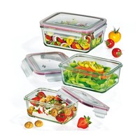 3 LebensmittelbehäLter, Glas/Kunststoff / Kuchenprofi