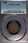 Indian Head Cent. 1900 PCGS AU50. Lot # 9064-476-705
