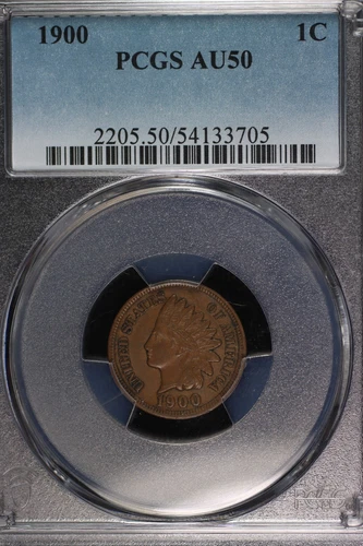 Indian Head Cent. 1900 PCGS AU50. Lot # 9064-476-705