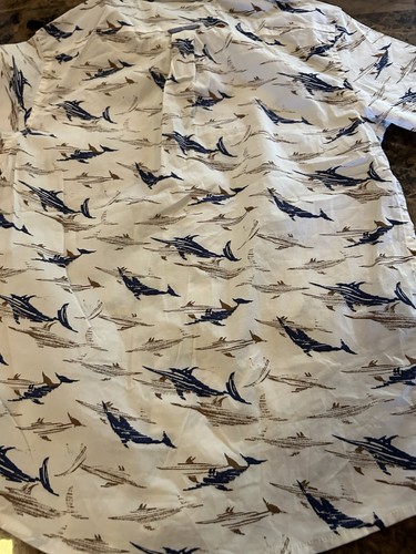 SeaPointe Hawaiian Shirt Kid 7-8 New With Tag White Fish Summer Vacation Cotton - Picture 3 of 8