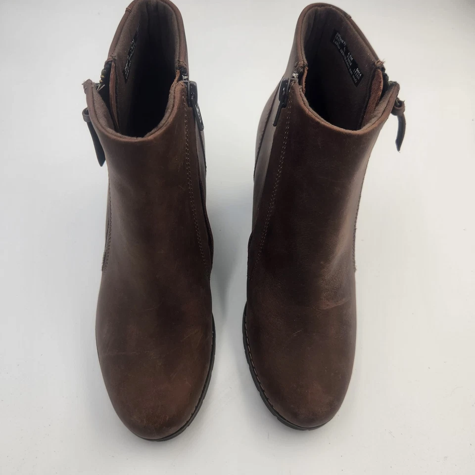 Indigo By Clarks Mission Alfa Brown Oily Ladies Ankle Boots Size 6.5 - Image 4 of 4