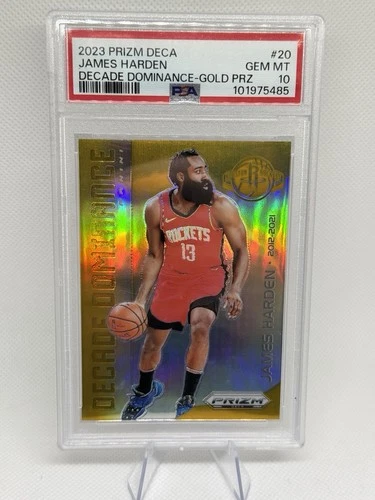 2023 Panini Prizm Deca Basketball Gold James Harden #20
