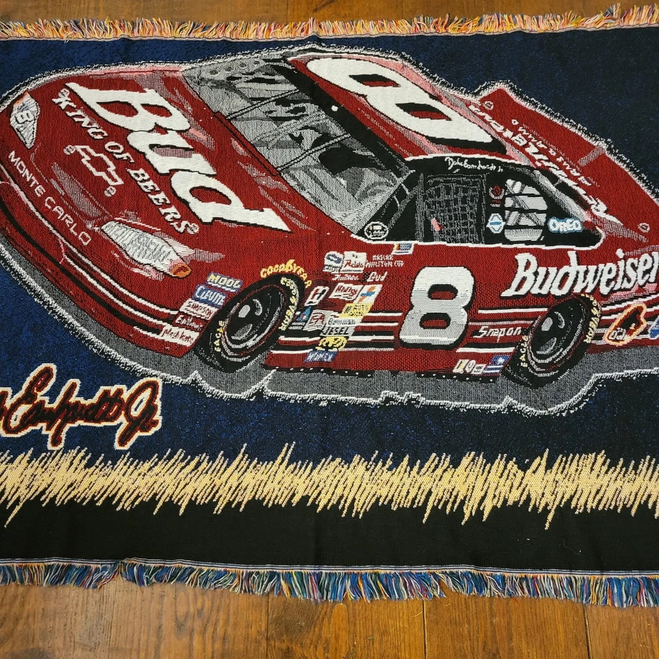Tapiz tejido Nascar Dale Earnhardt Sr tiro intimidador afgano de colección EE. UU. Foto 2 de 4