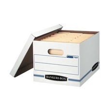 Letter/Legal File Storage Box with Lids, 10 Pack, White Corrugate Cardboard