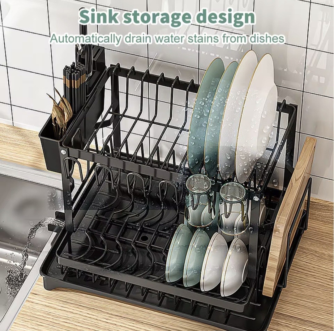 Drainer Rack Küchenspüle Küche Verstellbare Platten Organisator Dish Bowl Draine