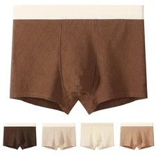 Men's Breathable Cotton Boxers Jacquard Midrise High Elastic Underwear