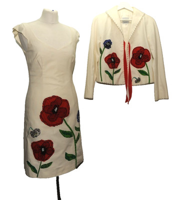 SUPERB MOSCHINO CHEAP AND CHIC FLORAL DRESS AND JACKET SET 8 UK