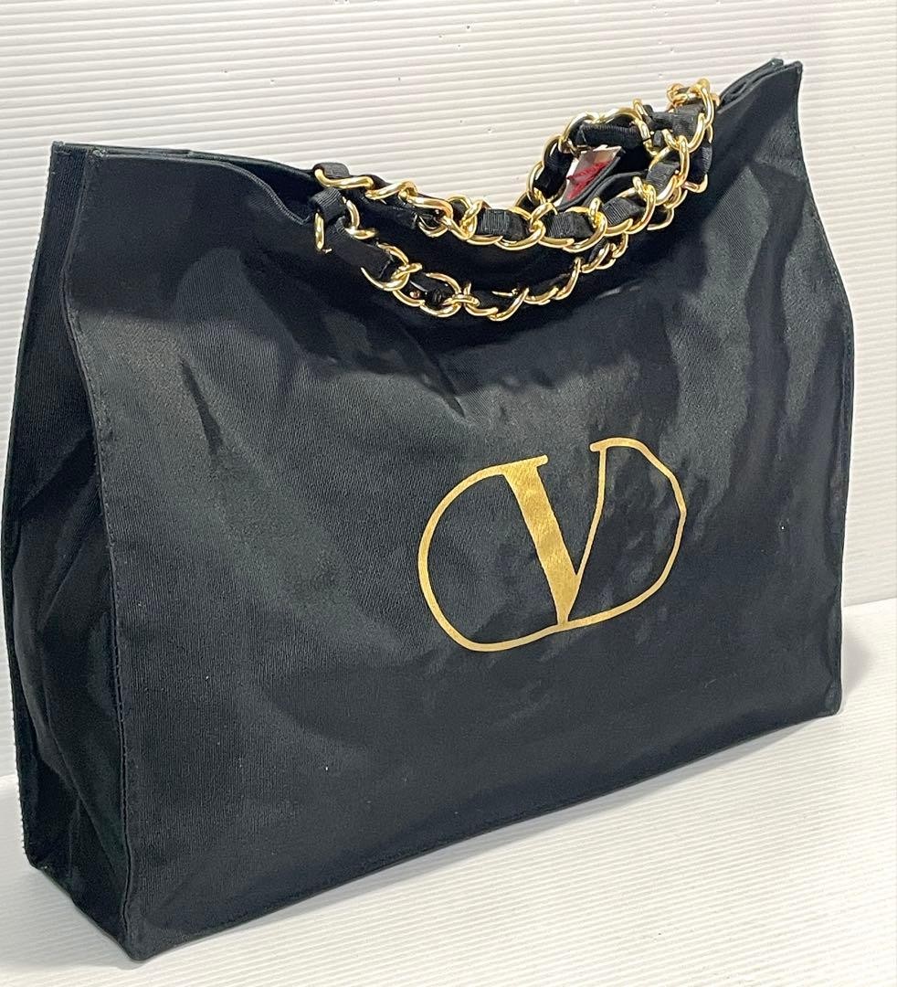 Valentino Garavani Chain Tote Bag Black Italy Unused Designer Luxury Japan thumbnail 2