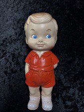 1962 Edward Mobley Arrow Plastic Rubber Toy Squeaker 9  Boy Hiding Frog Doll