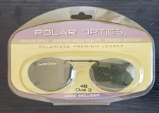 Polar Optics Clip On Premium Polarized Lenses With Hard Case 48 Oval 3 black New