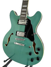 335 Classic Electric Guitar Maple Semi-Hollow Glossy Body Green Color SPOT GOODS