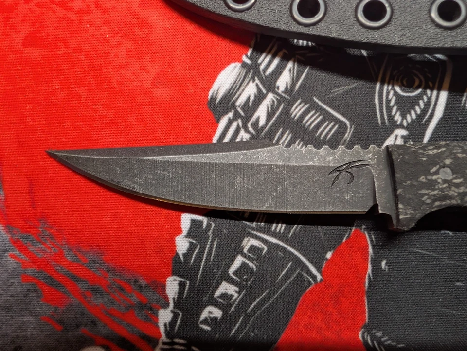 Jason Knight Mini Coffin Bowie Rubberized Handle / Sheath Signed By Jason Knight - Image 3 of 4