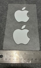 Apple Logo Sticker, OEM, White 2x2.5 inches, Sheet of 2